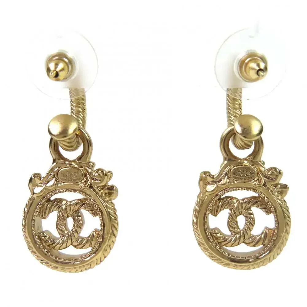 Chanel Cc Logo Earrings Metal Gold-Tone #250072C10B
